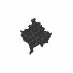 Преузмите високо квалитетну векторску мапу Косова и општине.